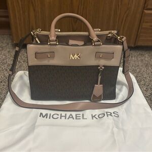 Michael Kors Brown and Tan Satchel